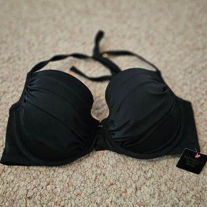 Victoria's Secret Black Super Padded Bikini Top NWT 36D